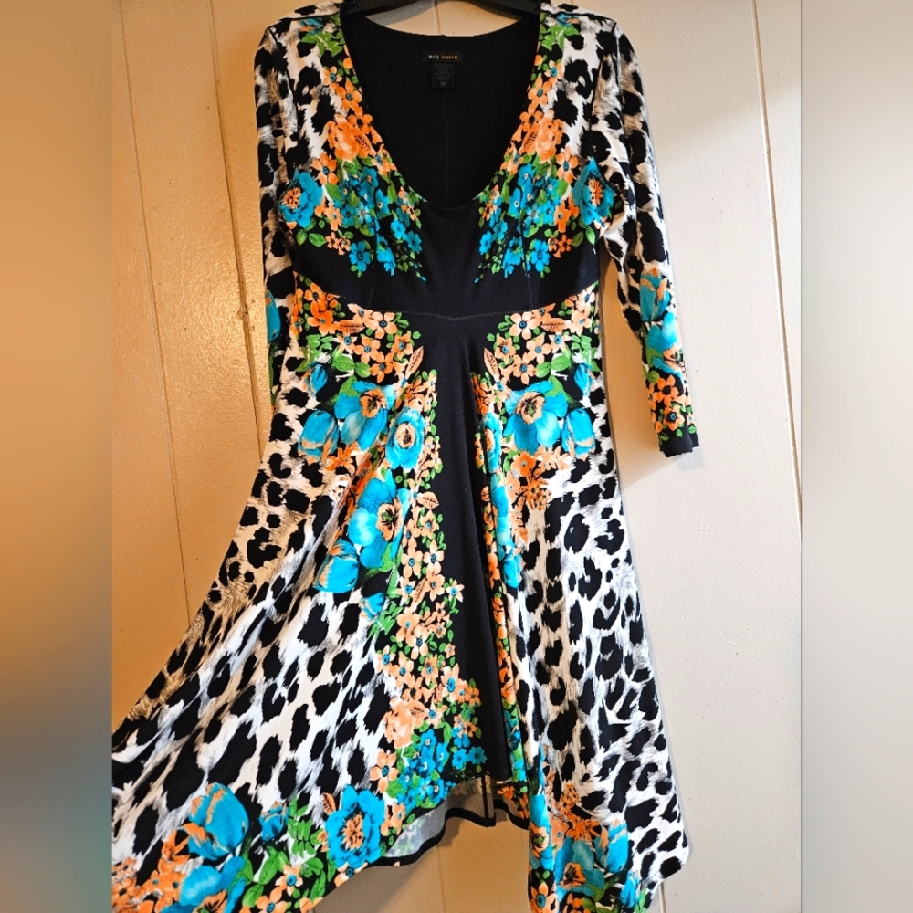 Eva Varro Floral and Animal Print Dress - Size Medium